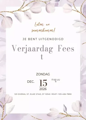 beige elegante verjaardagsuitnodiging