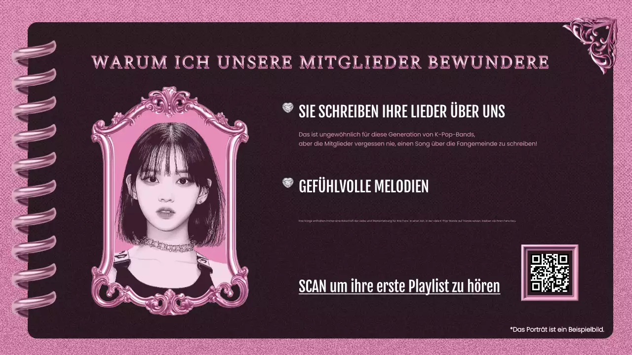 rosa trendige K-pop Werbung