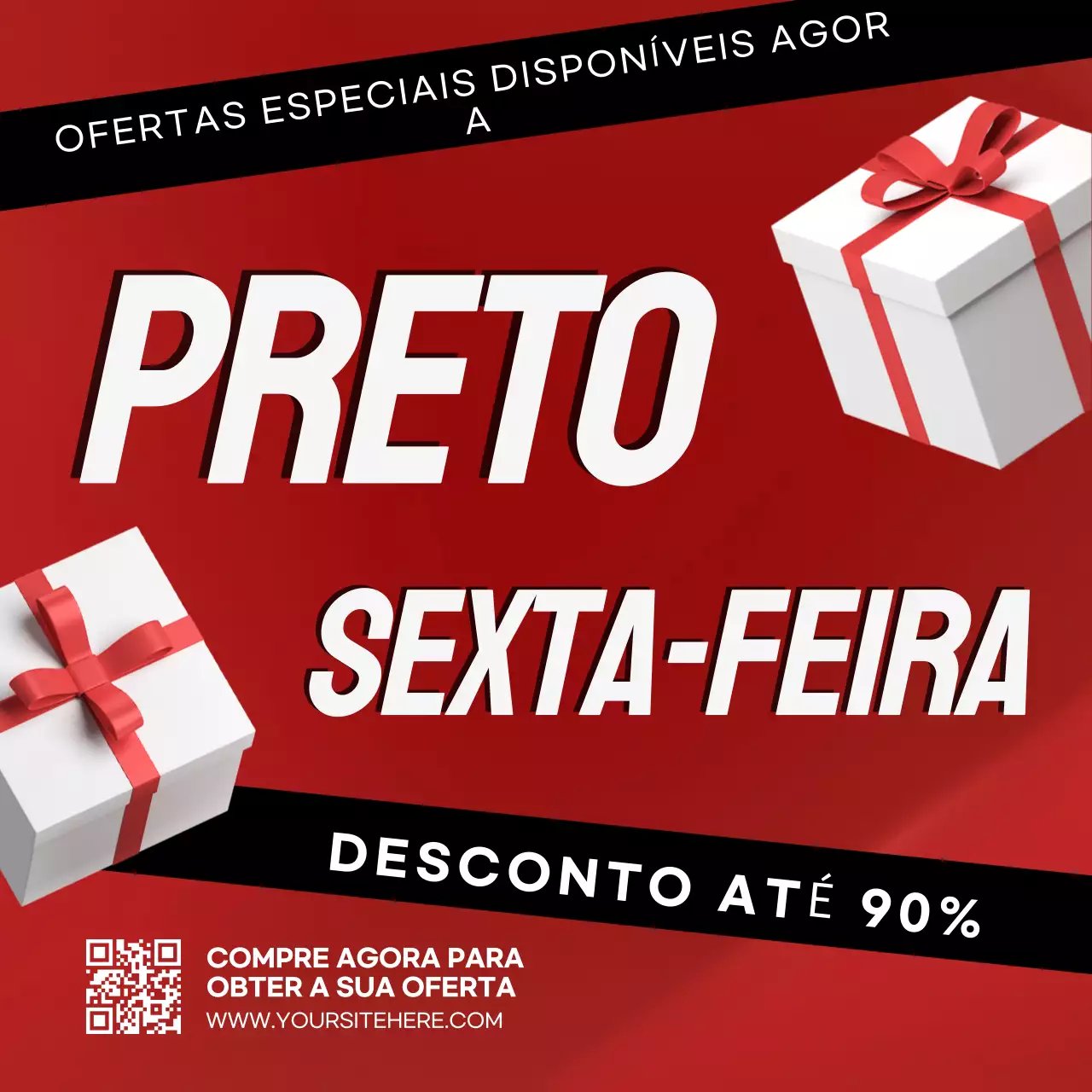Postagem no Instagram da promoção Black Friday da Red and White Bold