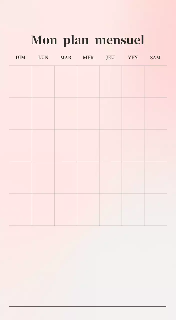 Calendrier minimaliste dégradé