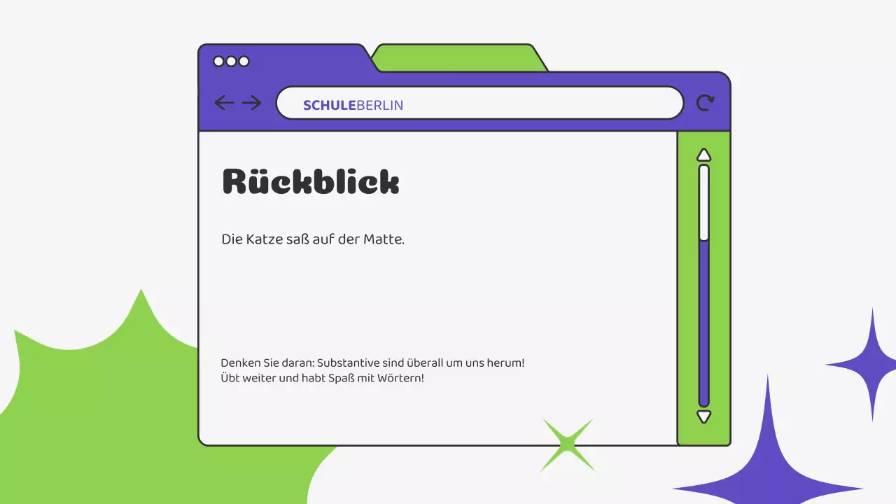 Beige Grün Illustration Klasse Materialien Grammatik Präsentation