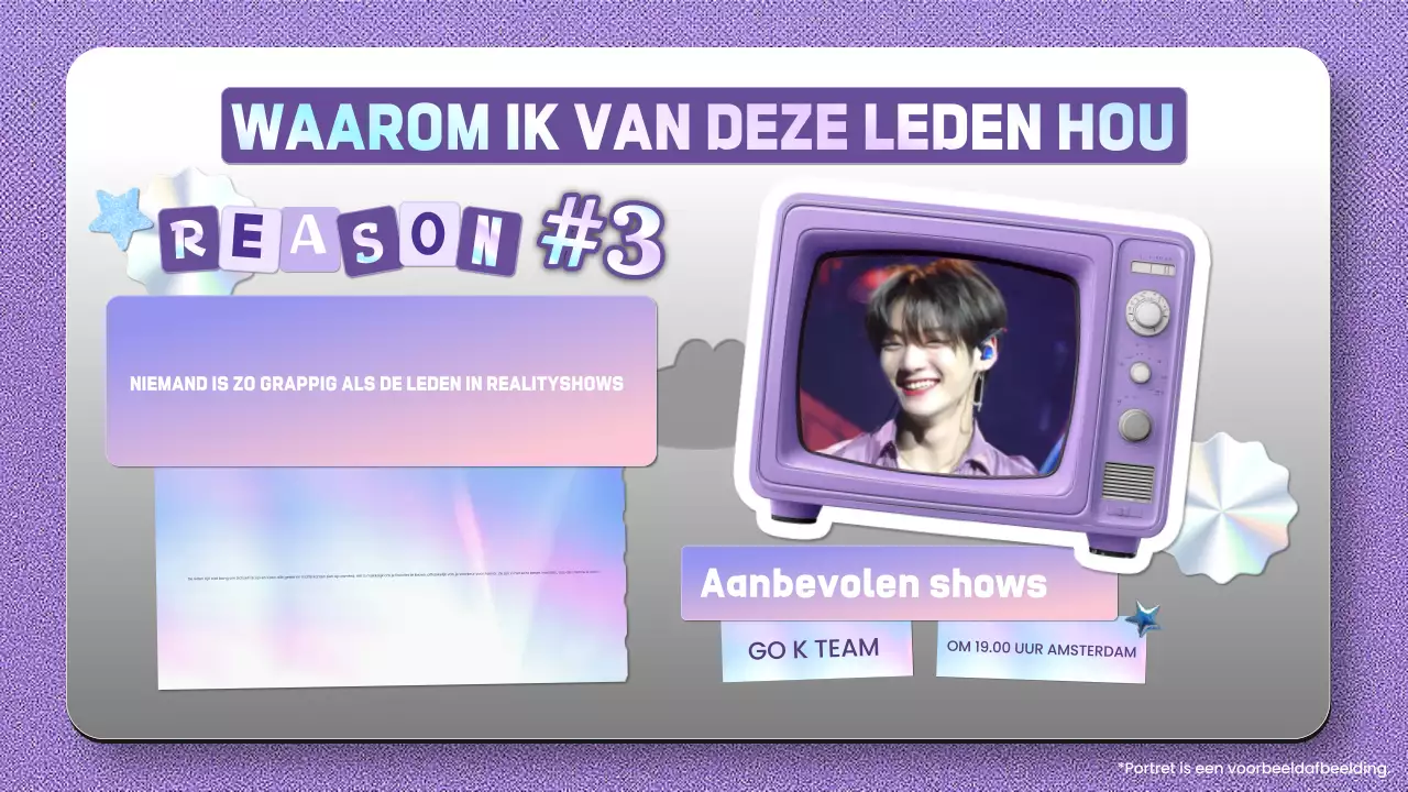 Paarse trendy K-pop idool informatie