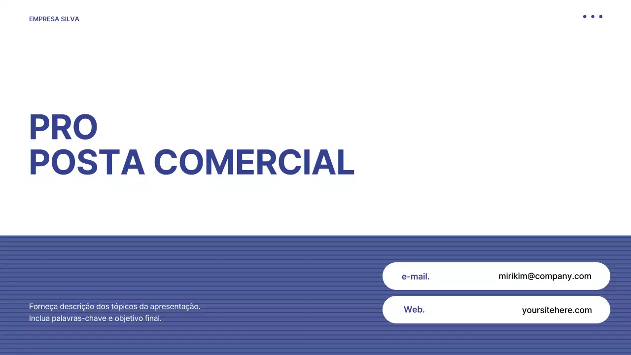 Proposta com um fundo simples às riscas azuis