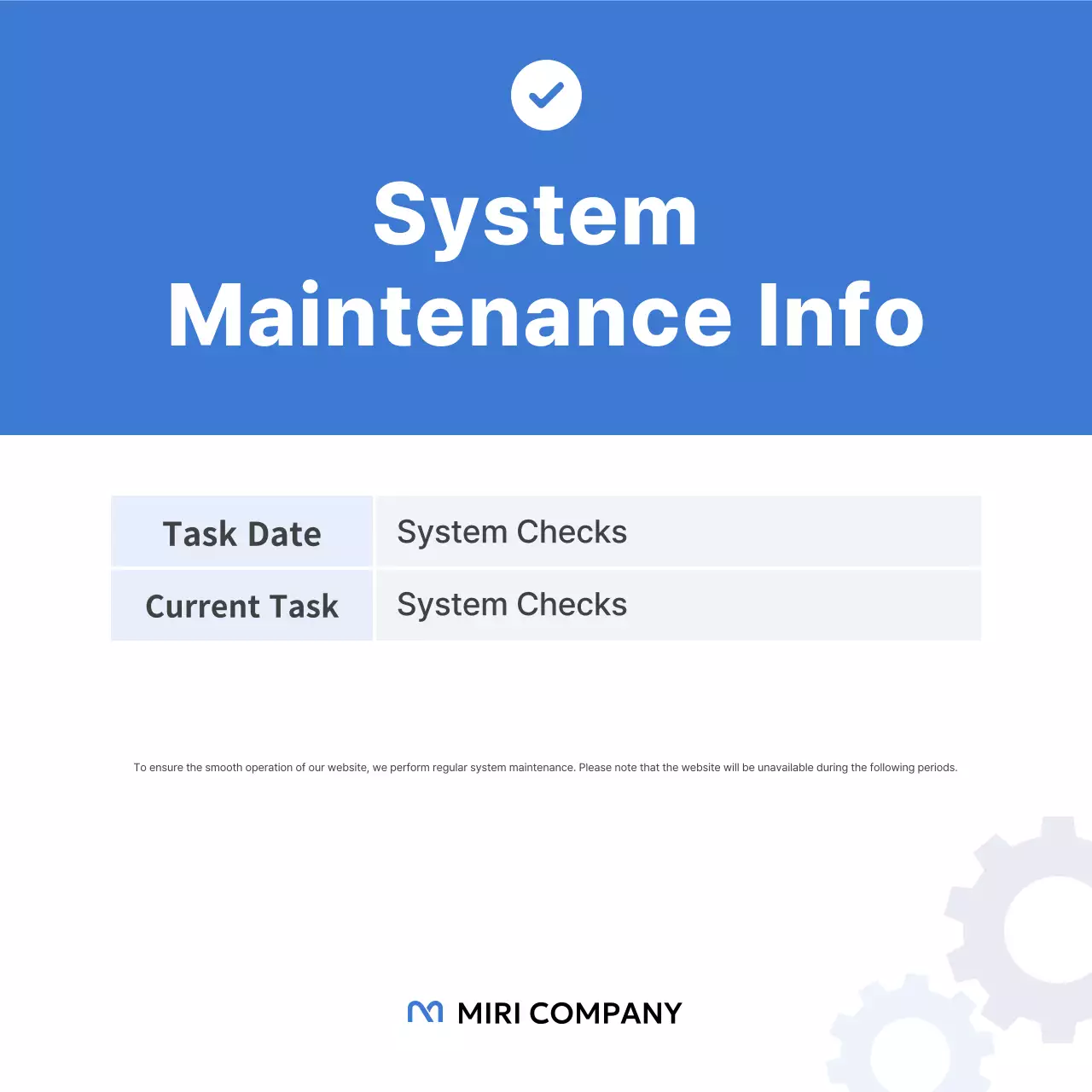 Aviso do Blue Clean System Publicação nas redes sociais