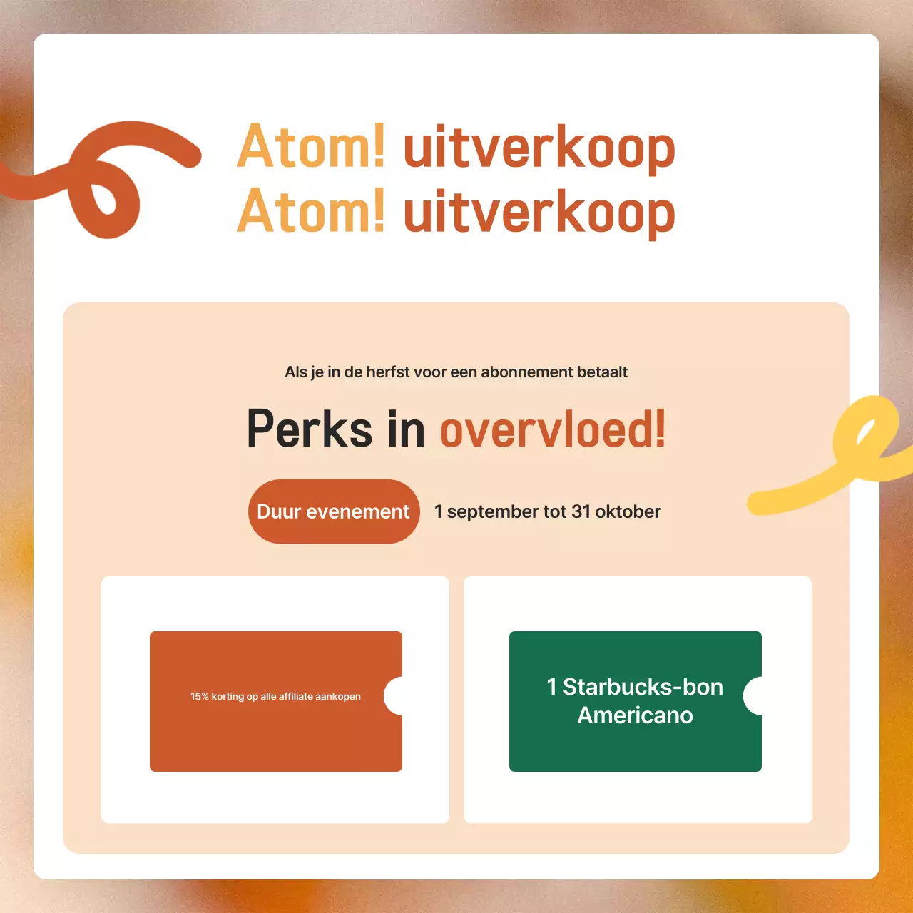 Oranje Modern Herfst Evenement