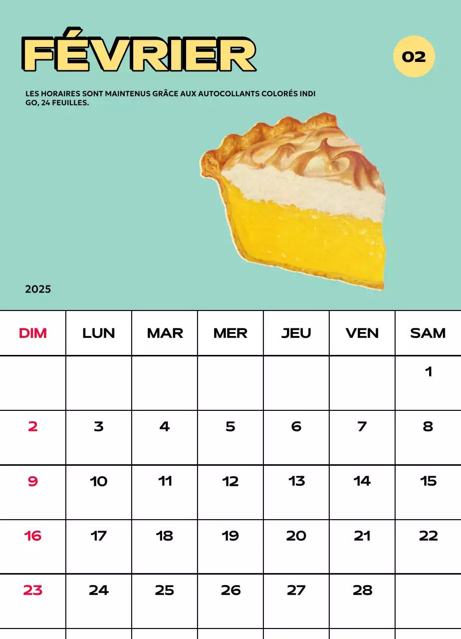 Calendriers colorés avec une variété d'illustrations rétro