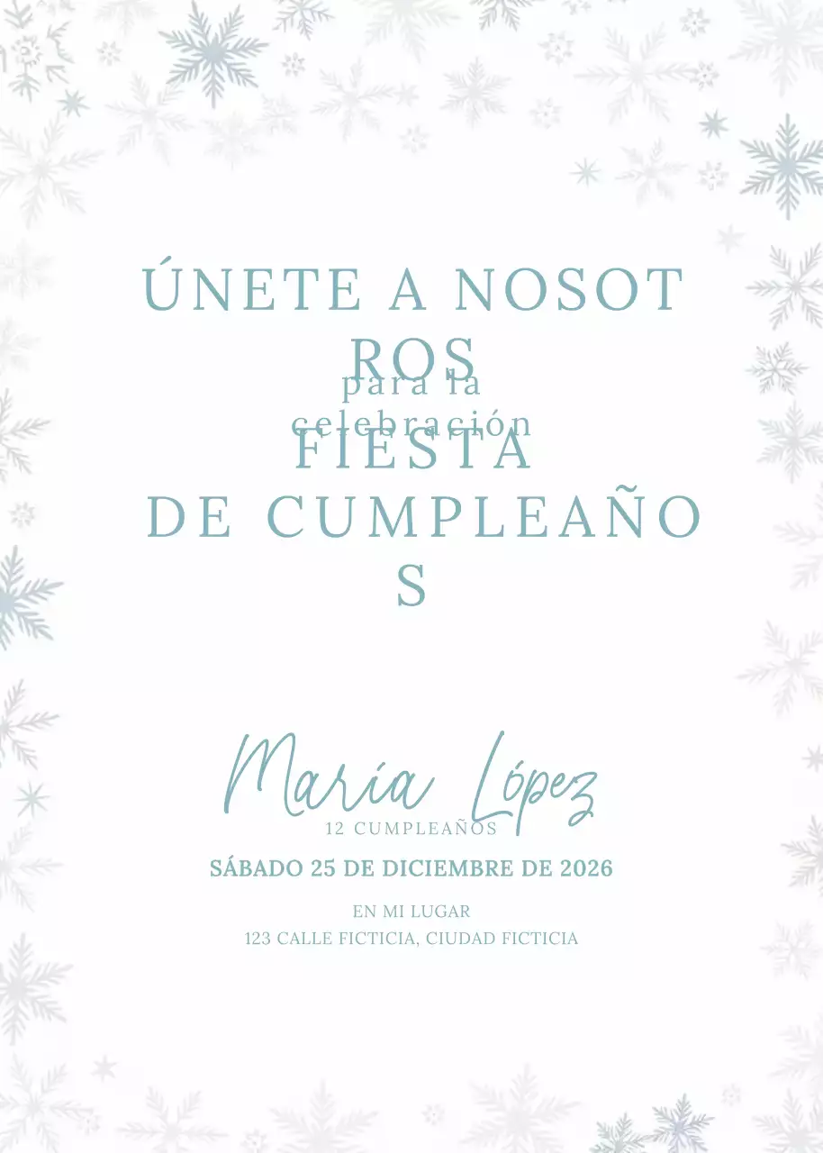 Elegante invitación de cumpleaños blanca