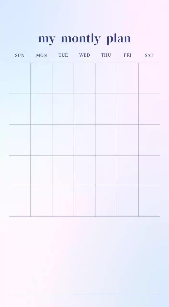 グラデーションミニマルカレンダーカレンダー