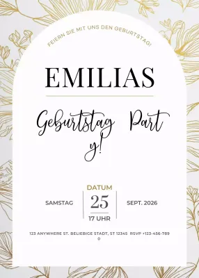 Gold elegante Geburtstagseinladung