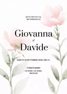 Invito a nozze elegante rosa