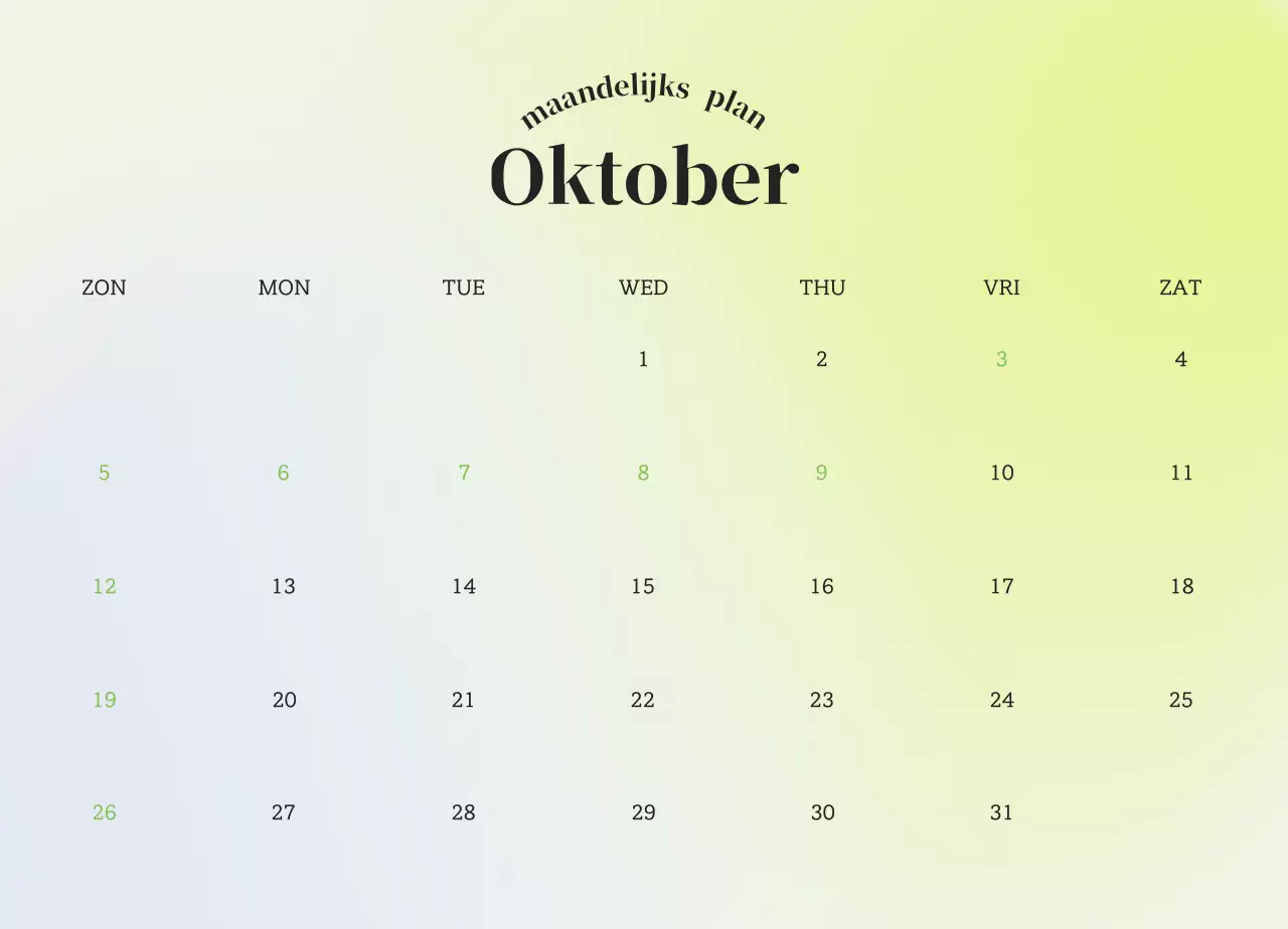 Verloop Minimalistische Emotie Kalender