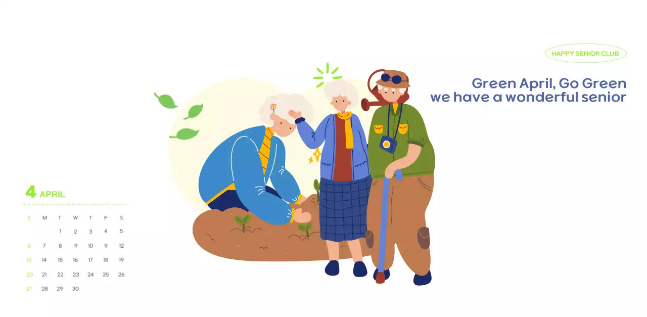 Business calendar with cute illustrations