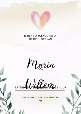 Beige elegante huwelijksuitnodiging