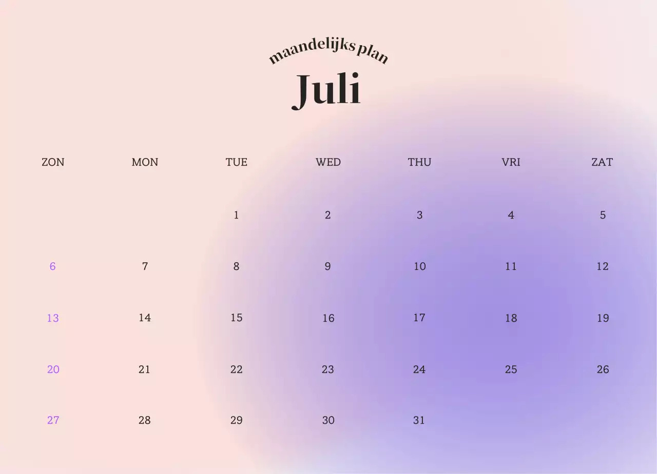 Verloop Minimalistische Emotie Kalender