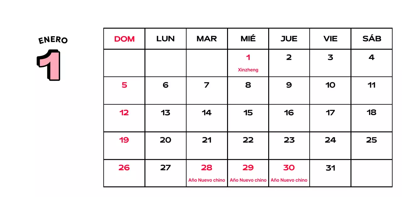 Coloridos calendarios con diversas ilustraciones retro