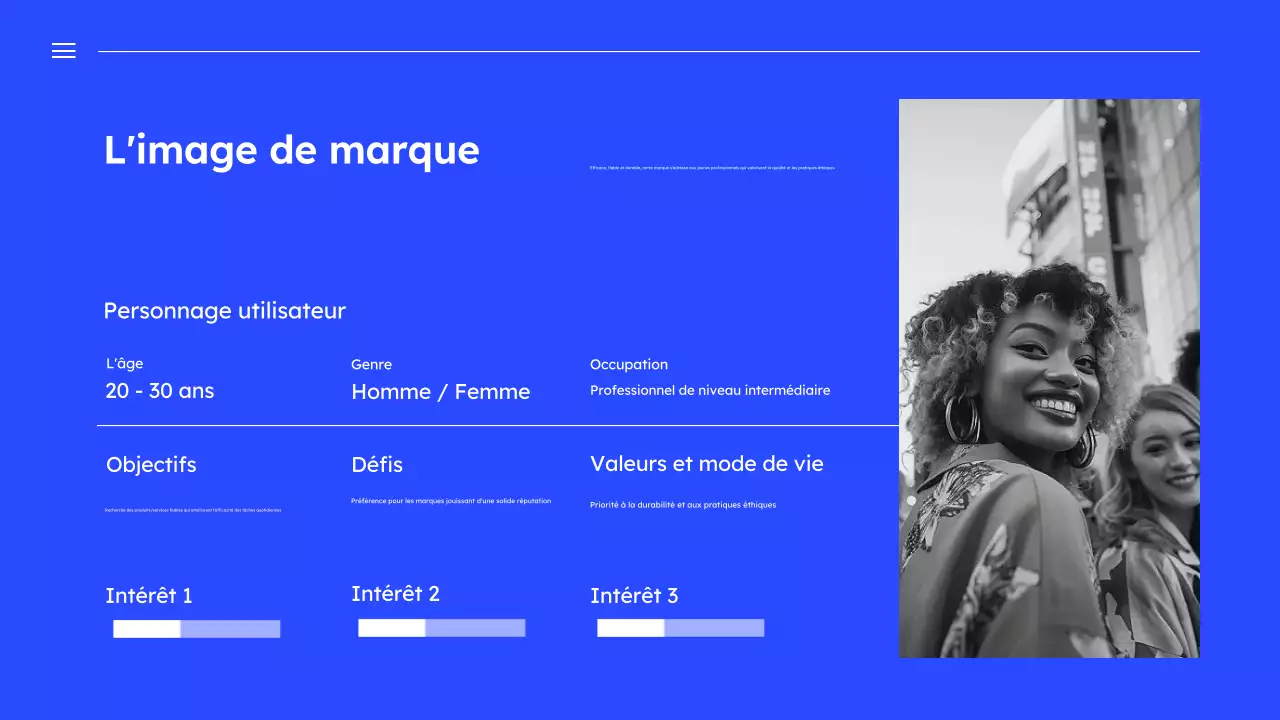 Présentation d'un plan de marketing simple et bleu