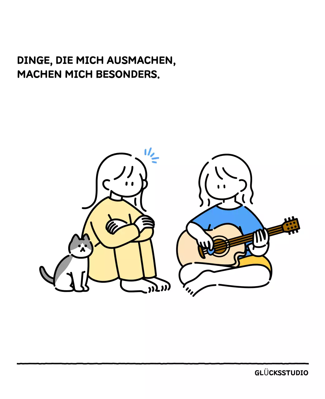 Illustrierter Kalender mit schönem Linienstil