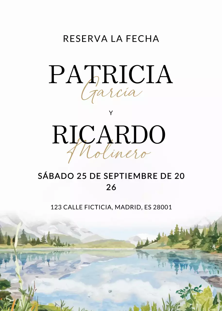 Invitación de boda blanca y elegante