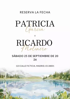 Invitación de boda blanca y elegante