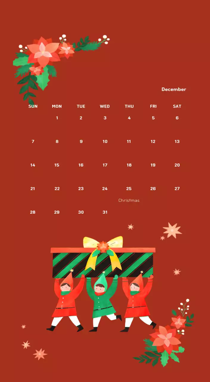 New Year's calendar with a warm, illustrated feel