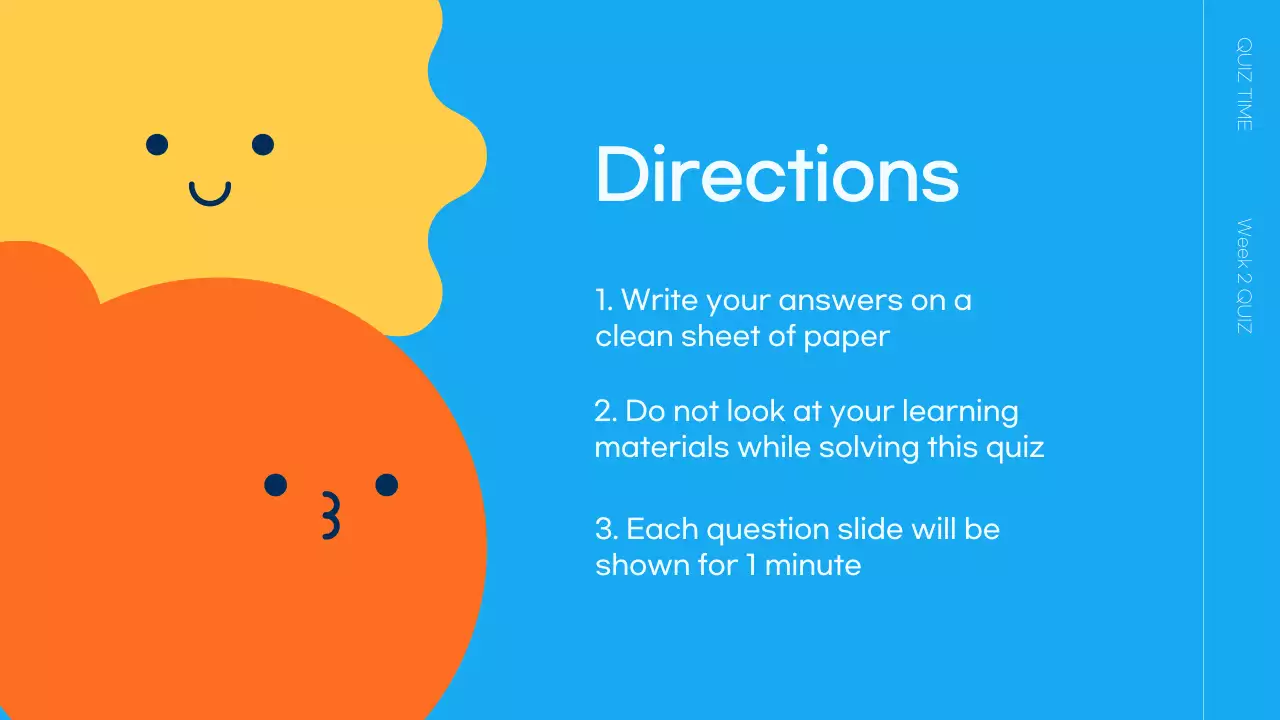 Blue Playful School Quiz Announcement Presentation