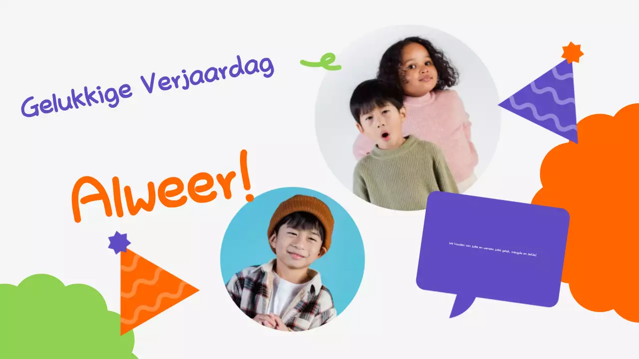 Oranje Groen Speelse Verjaardag Presentatie