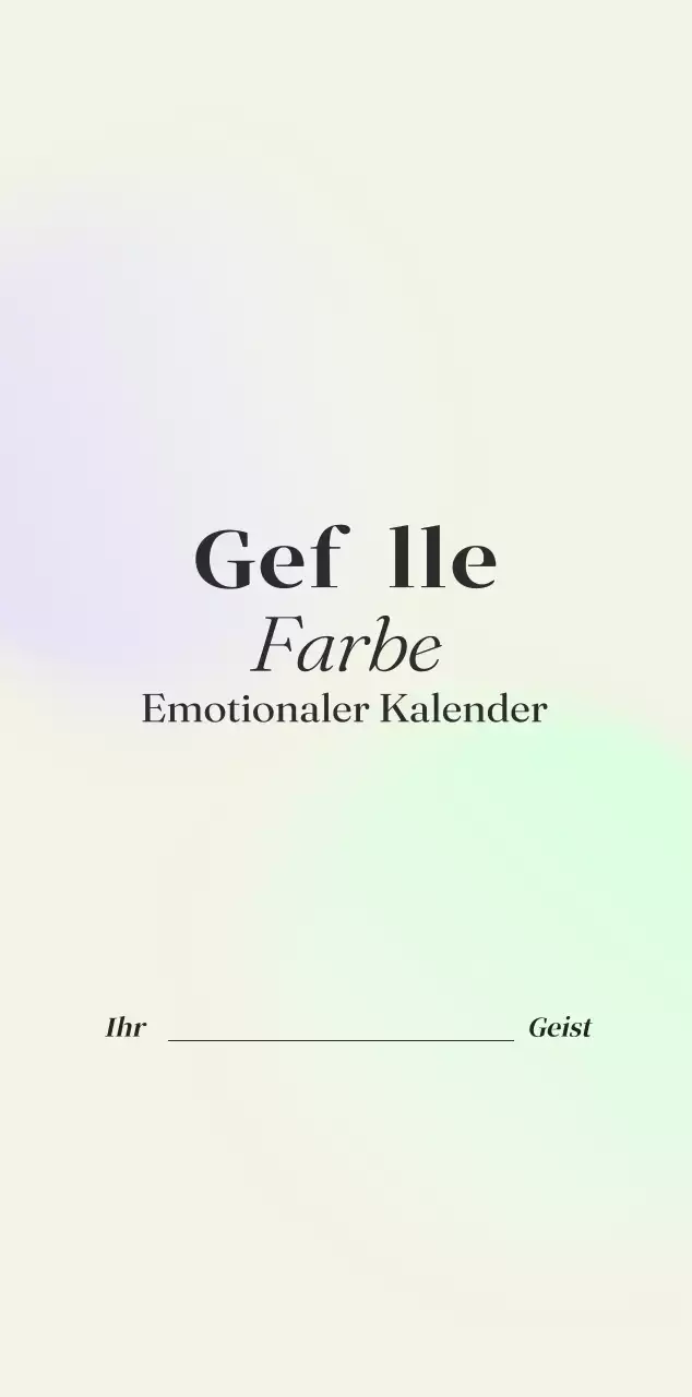 Minimalistischer Kalender mit Farbverlauf