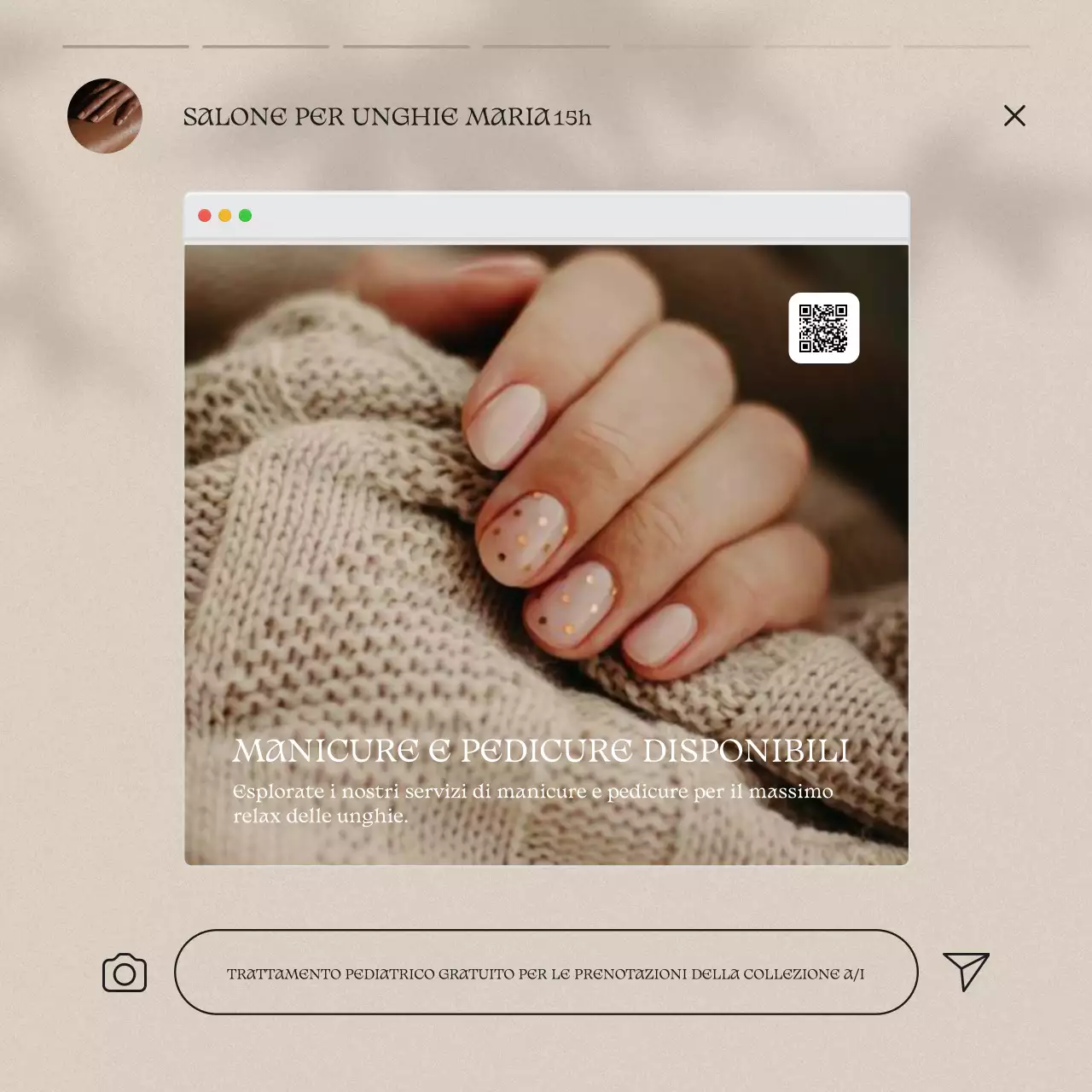 Pubblicità manicure beige terra