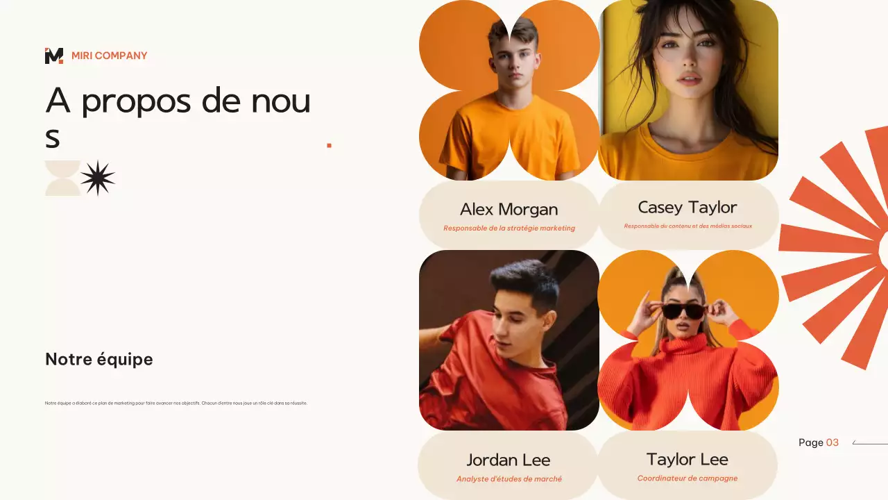 Plan marketing moderne géométrique orange beige