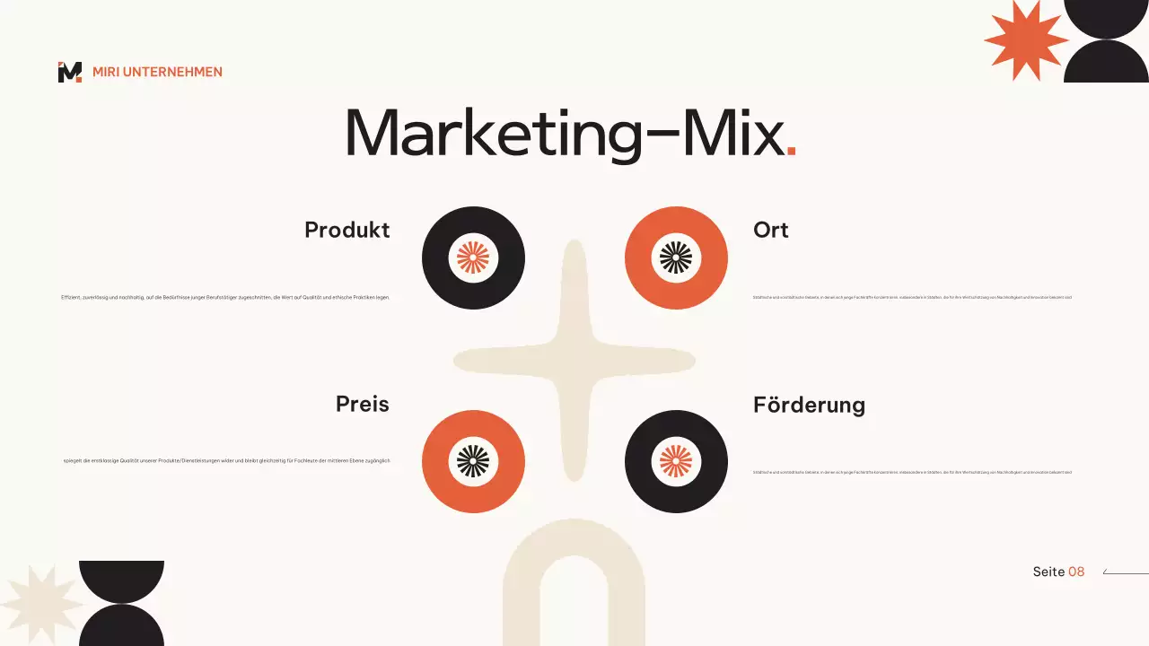 Orange-beige moderner Marketingplan geometrisch