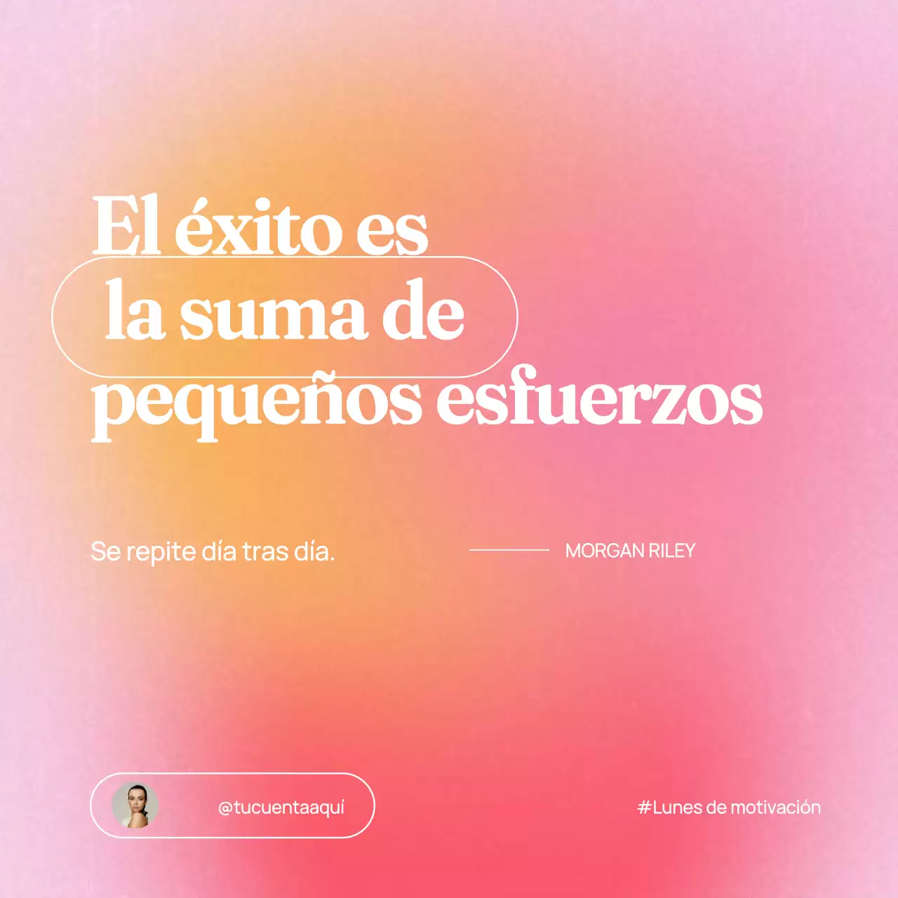 Anuncio de Motivación Mínima Rosa