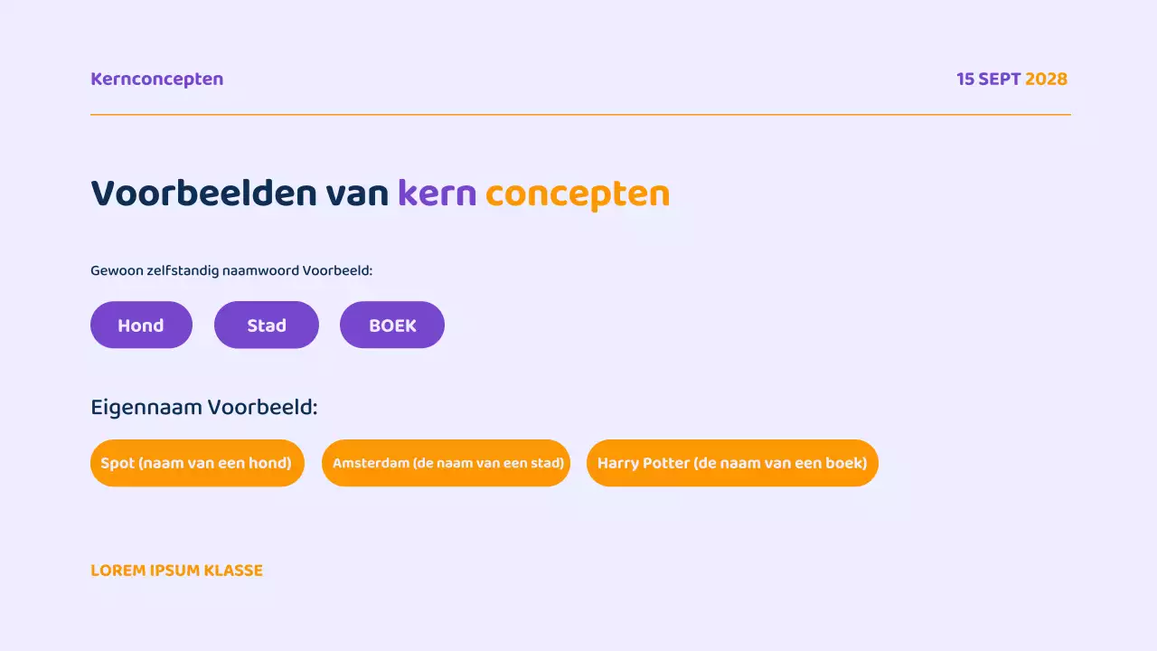 Paarse moderne grammatica cursus presentatie