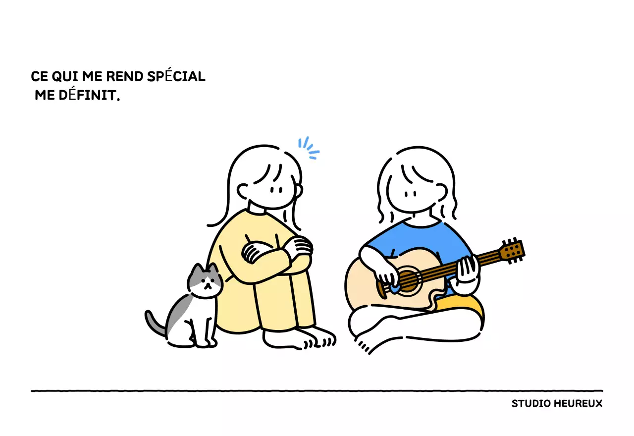 Calendrier illustré avec un joli style de lignes