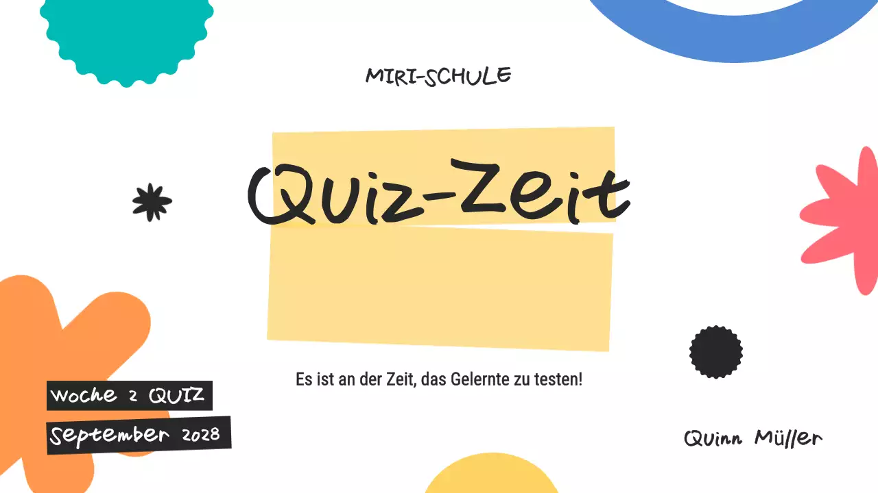 Bunte trendige Quiz-Ankündigung