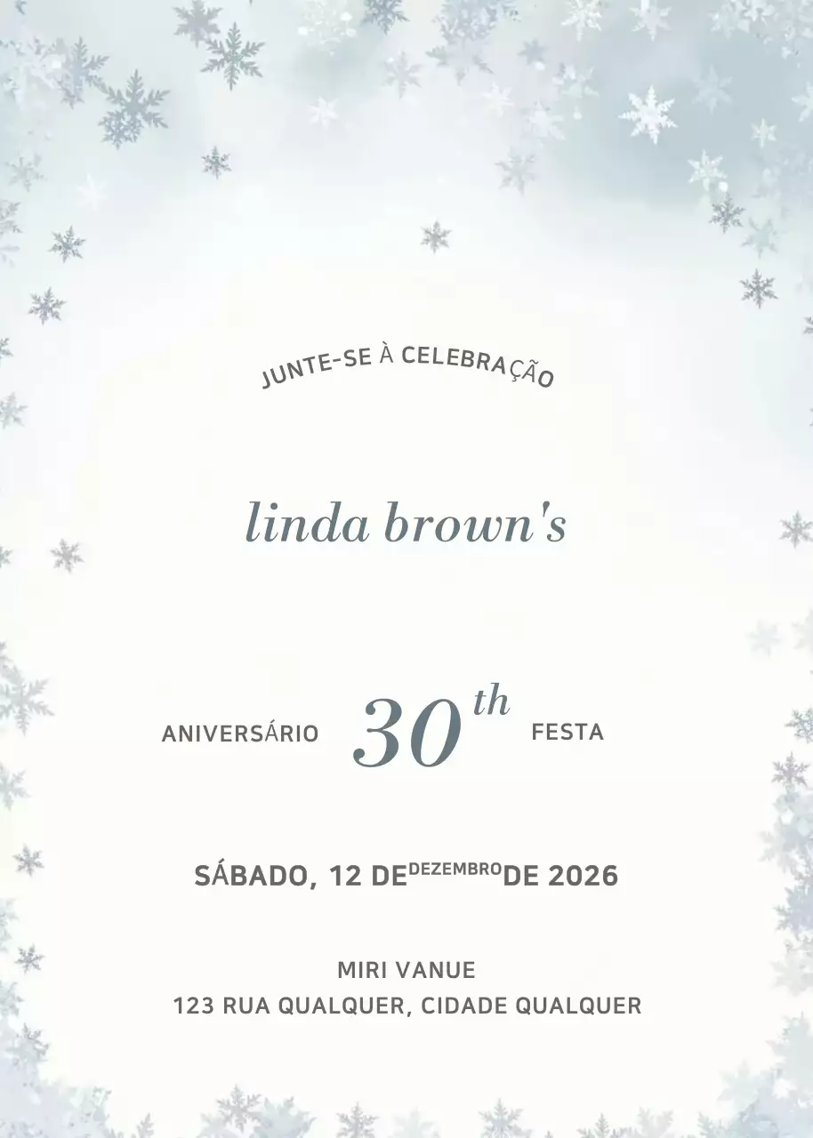 Convite de aniversário elegante branco
