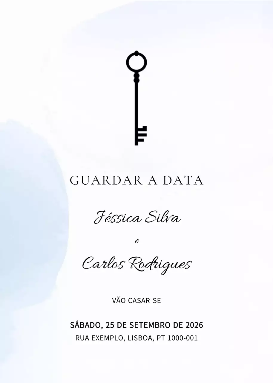 Convite de casamento minimalista branco