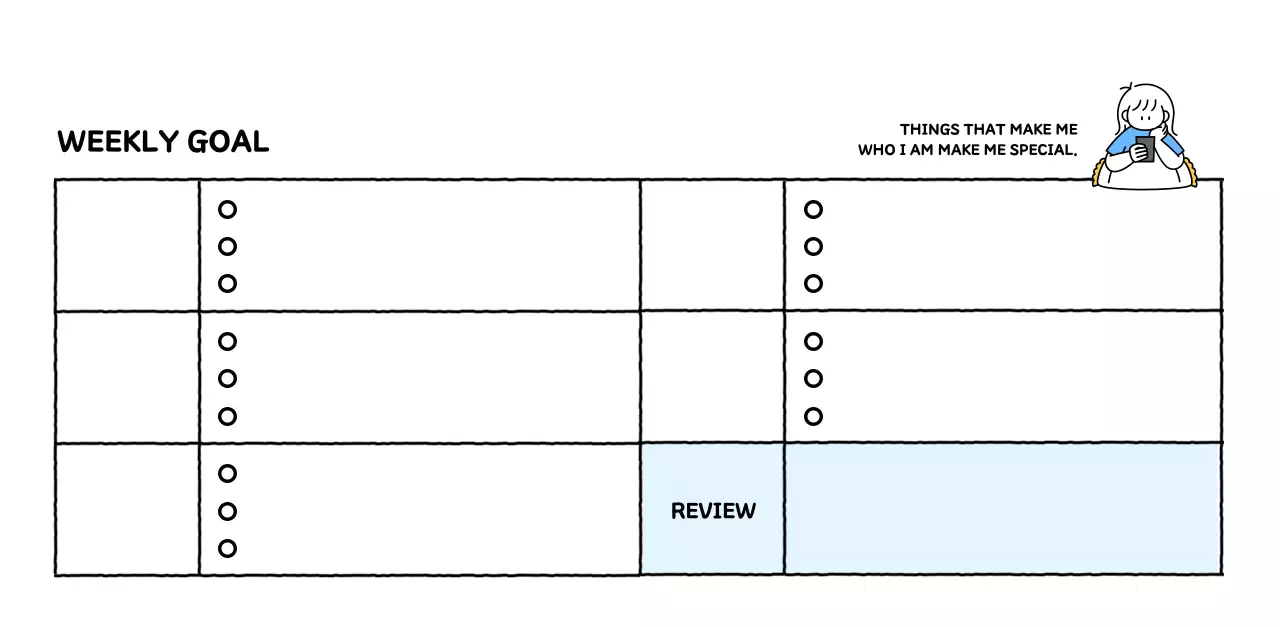 Illustrated calendar with a cute line style