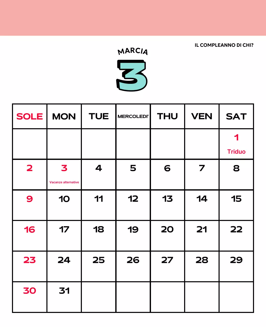 Calendari colorati con una varietà di illustrazioni retrò