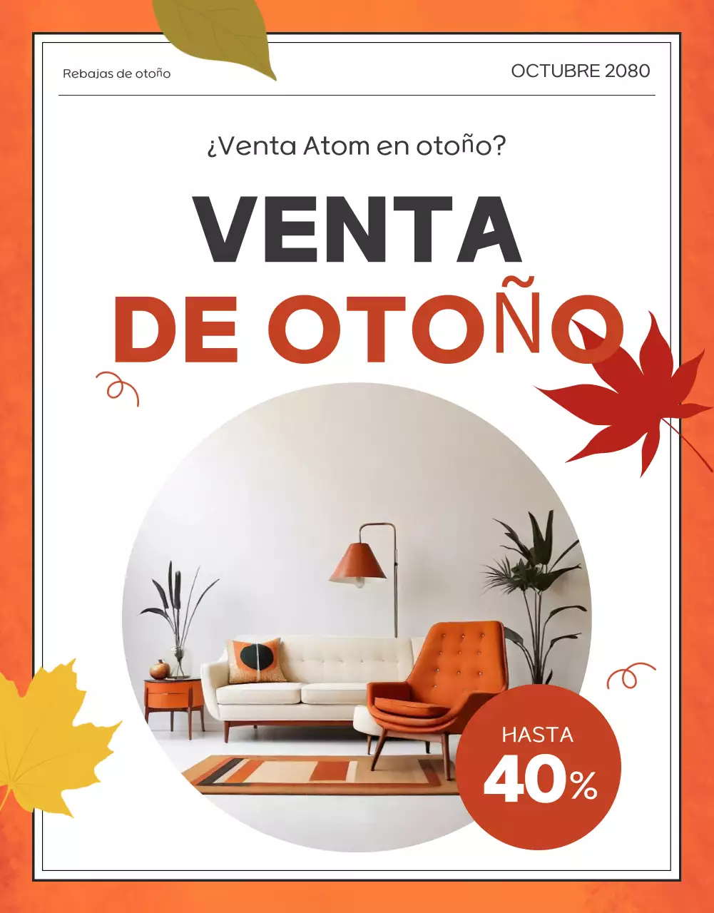 Promocione una oferta de descuento de Orange Modern