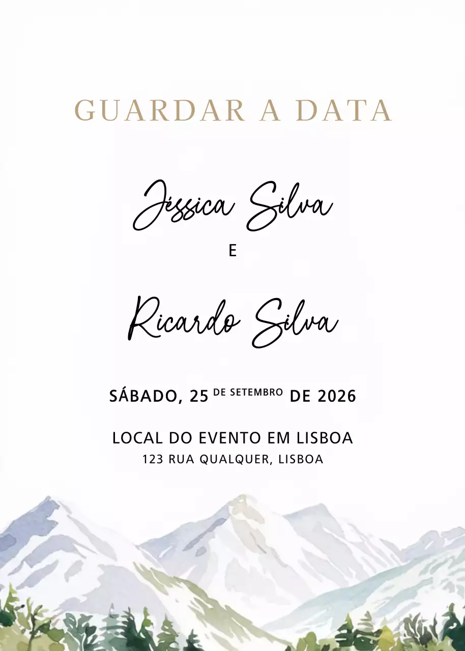 Convite de casamento bege e elegante