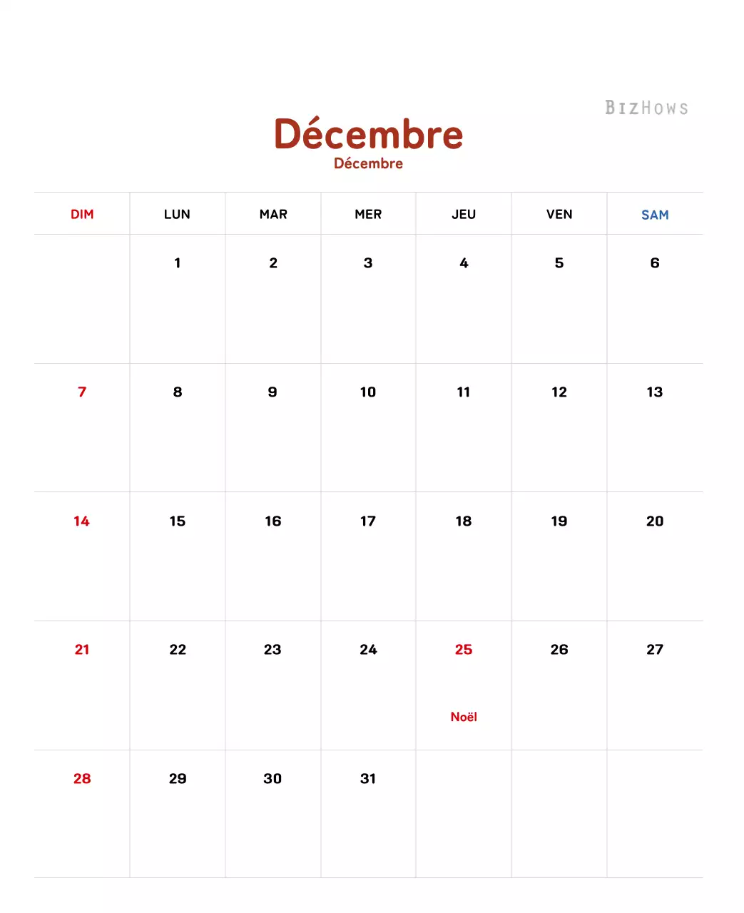 Calendrier du Nouvel An avec illustrations chaleureuses