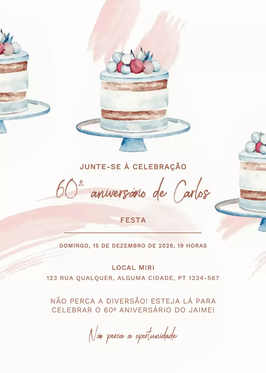 Convite de aniversário elegante bege