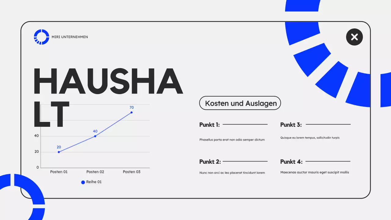 Blaugrauer moderner Marketingplan Präsentation