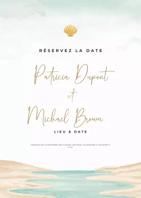 invitation de mariage beige et élégante
