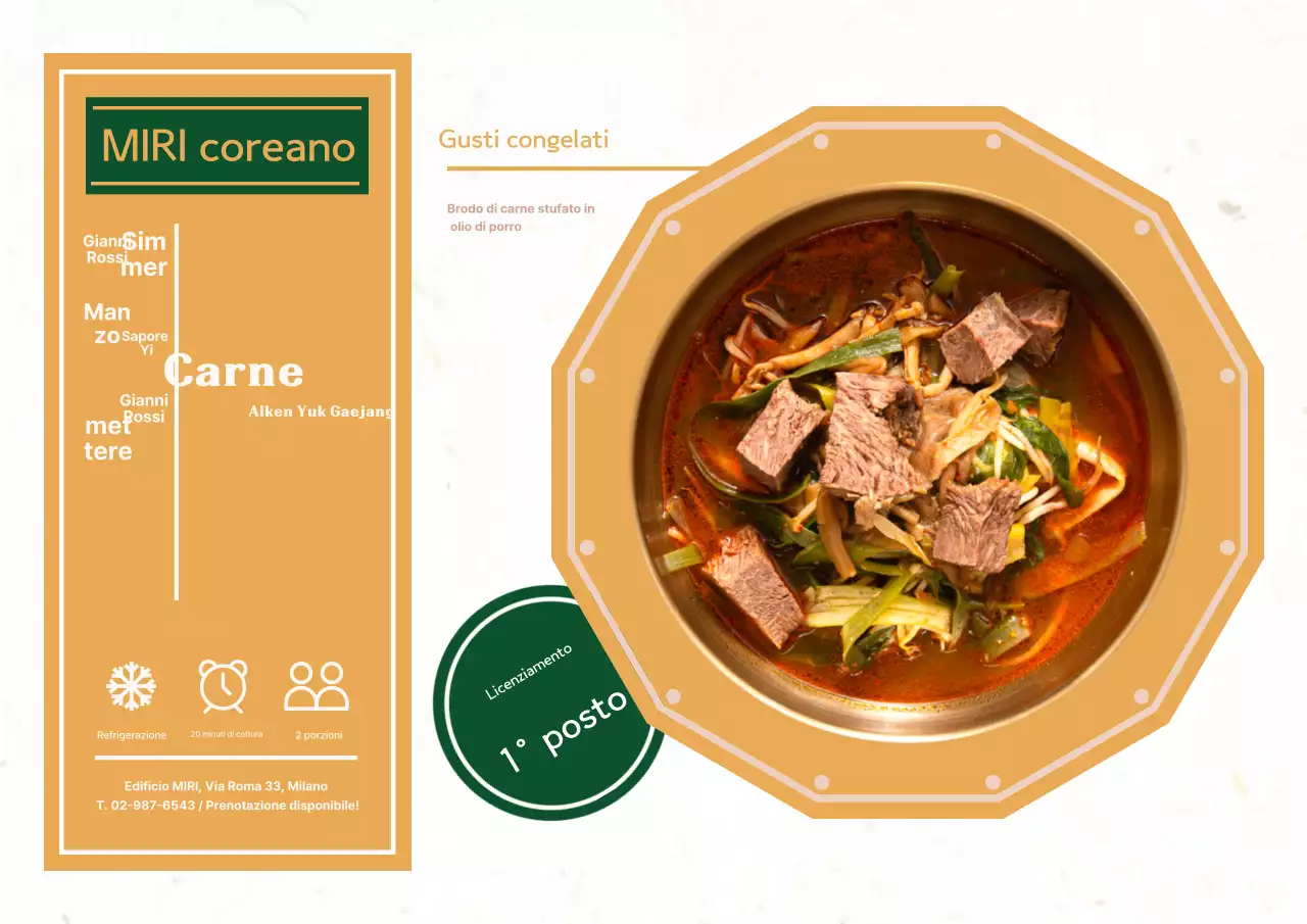 Informazioni sul kit di pasti coreani beige