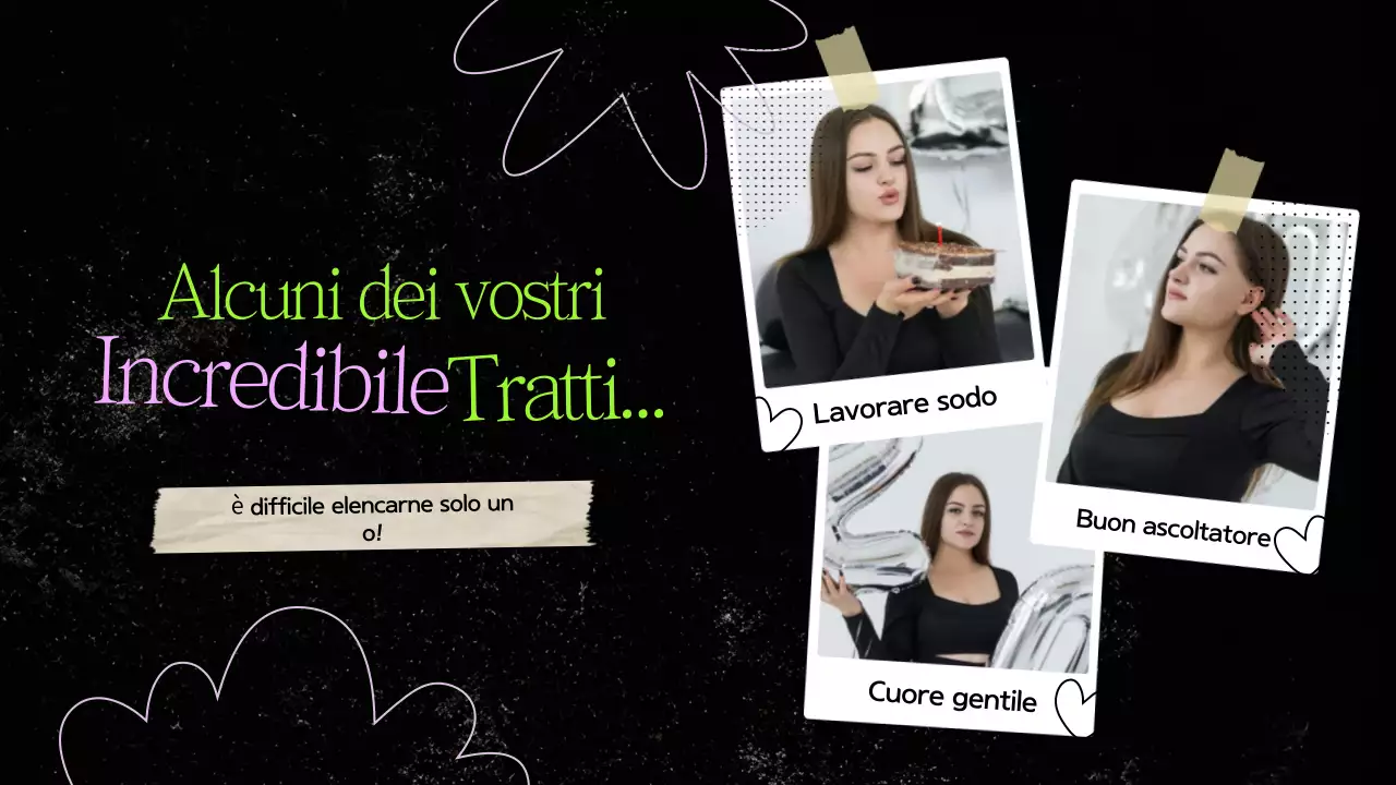 Presentazione di compleanno in carta collage nera e verde