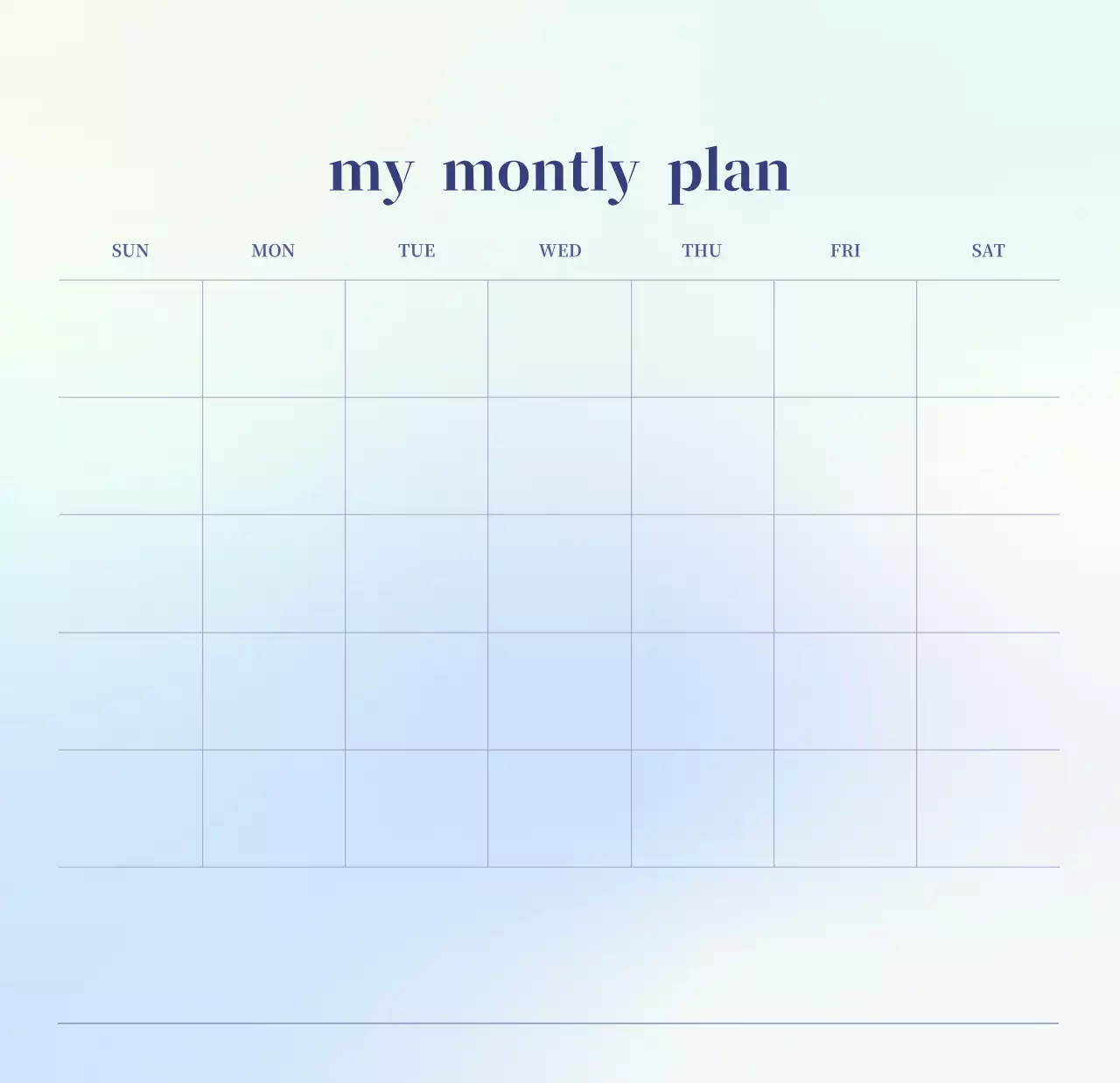 Gradient Minimalist Calendar