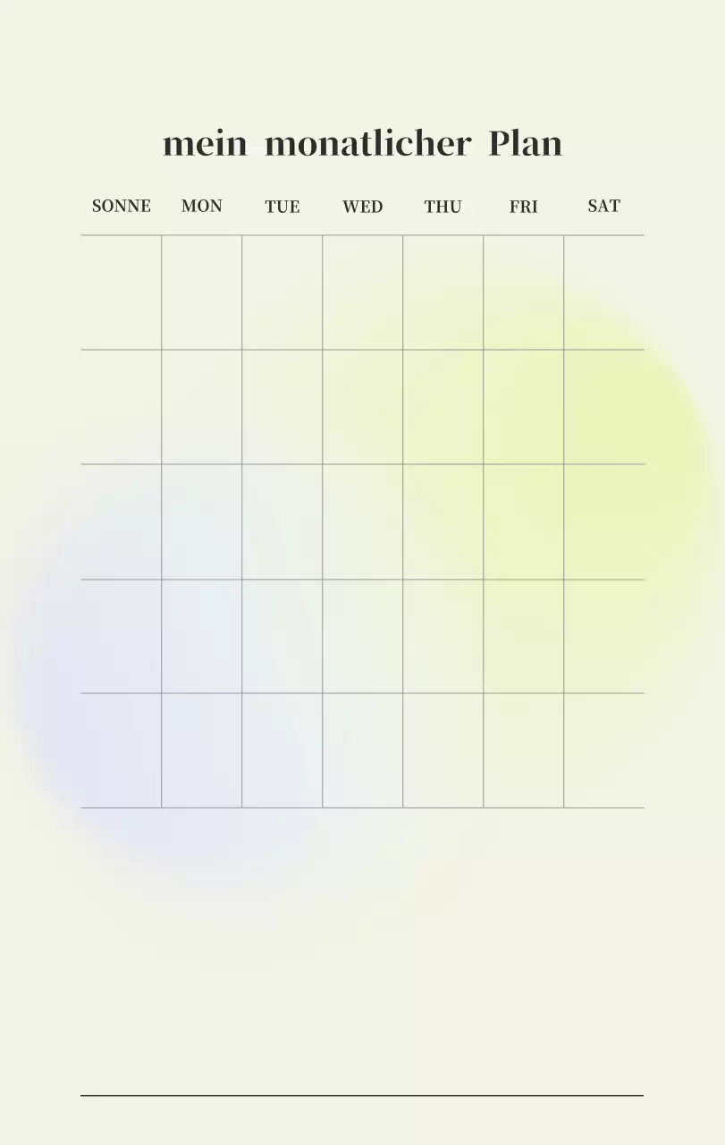 Minimalistischer Kalender mit Farbverlauf