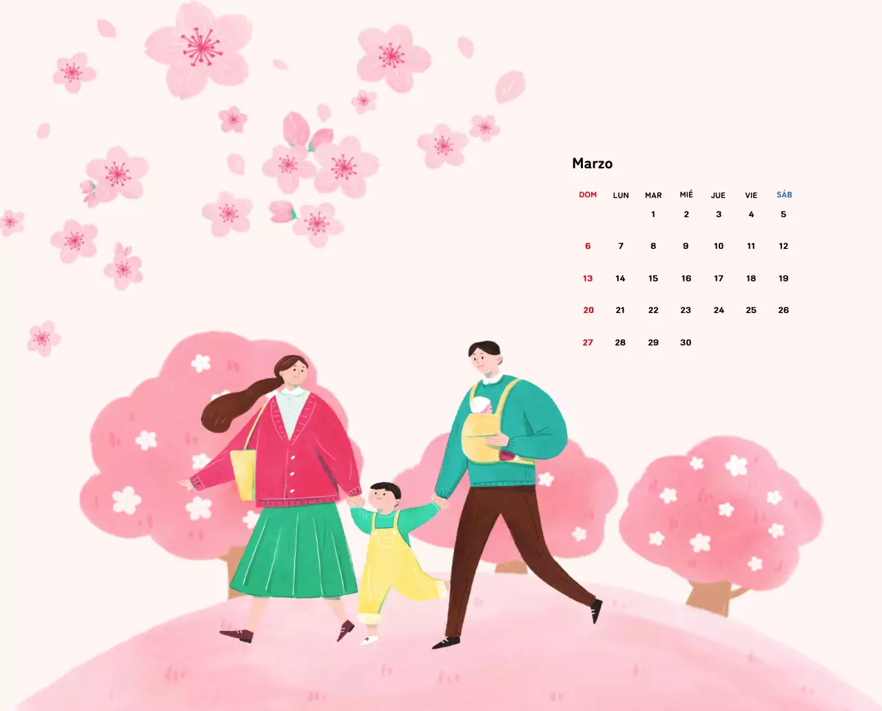 Calendario de Año Nuevo con cálidas ilustraciones