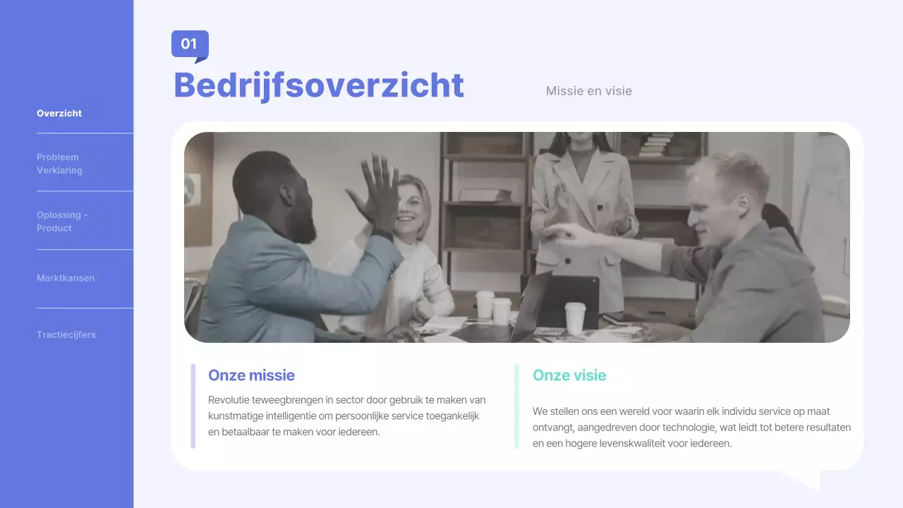 blauwe professionele business pitch